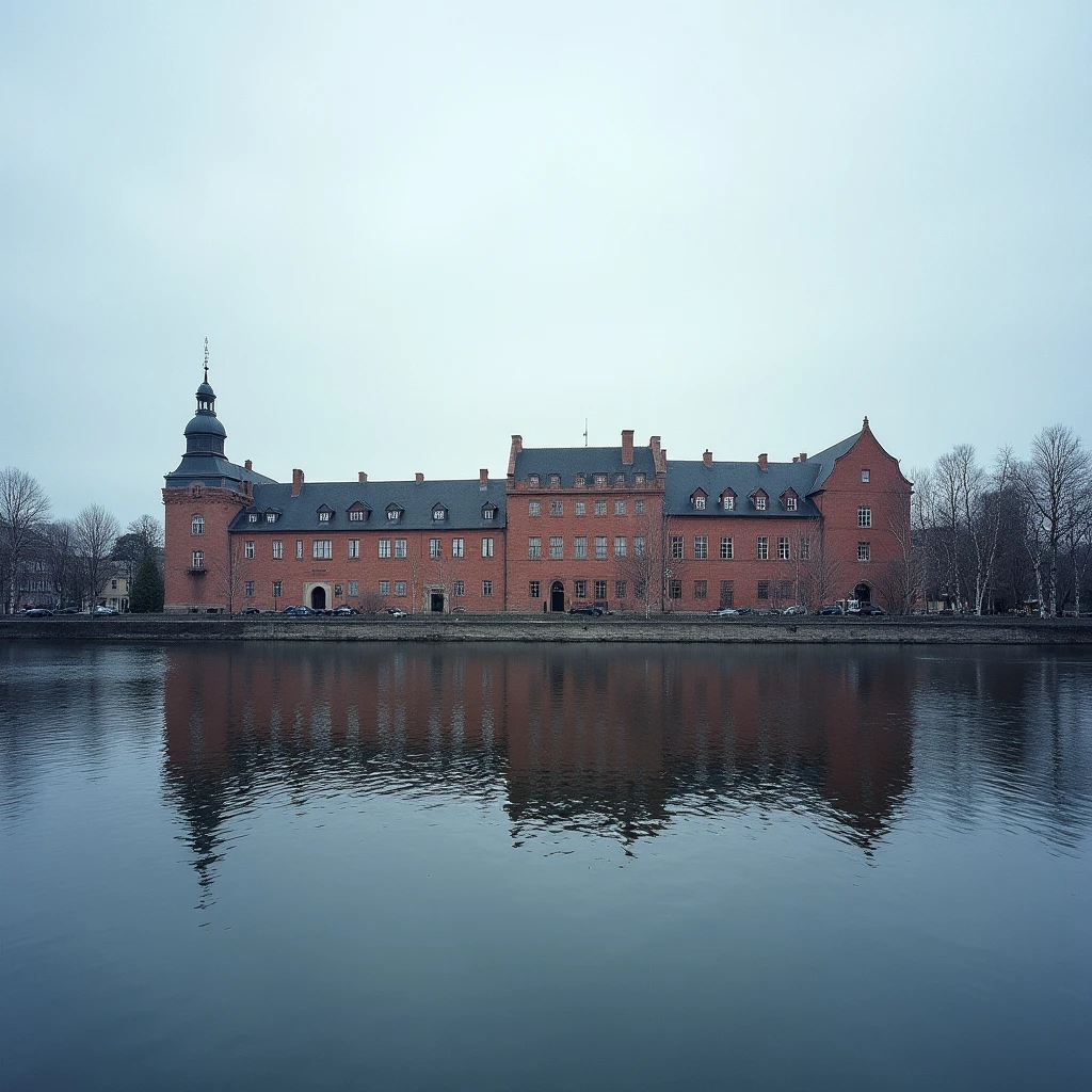 Coastal architecture in Turku Finland with blue waters and Nordic building style
